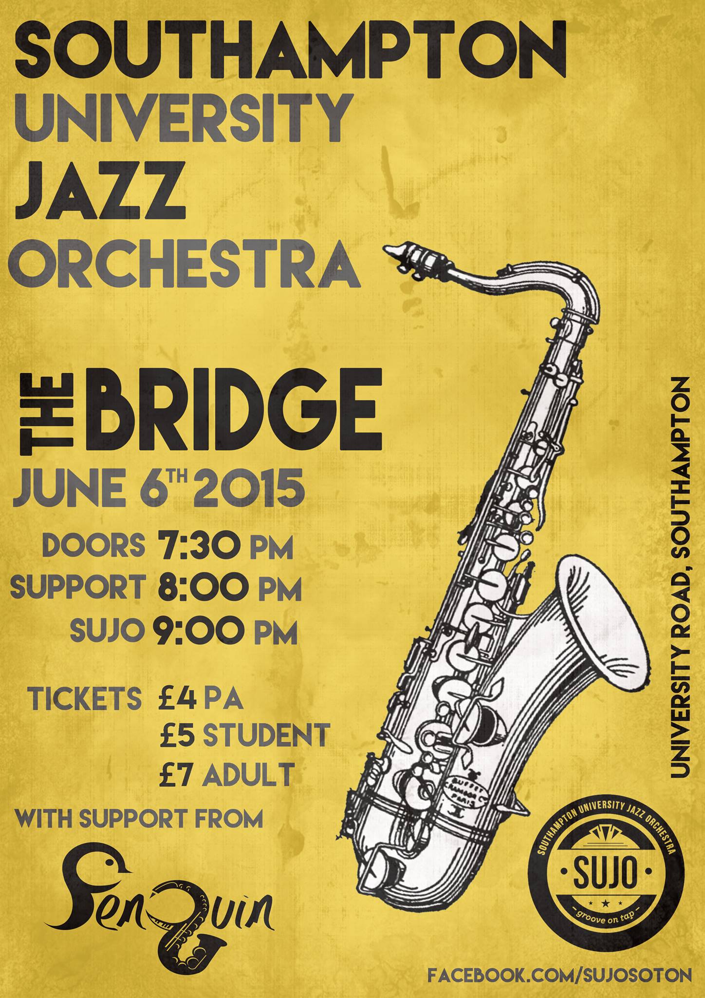 Poster - SUJO playing the Bridge on June 6th